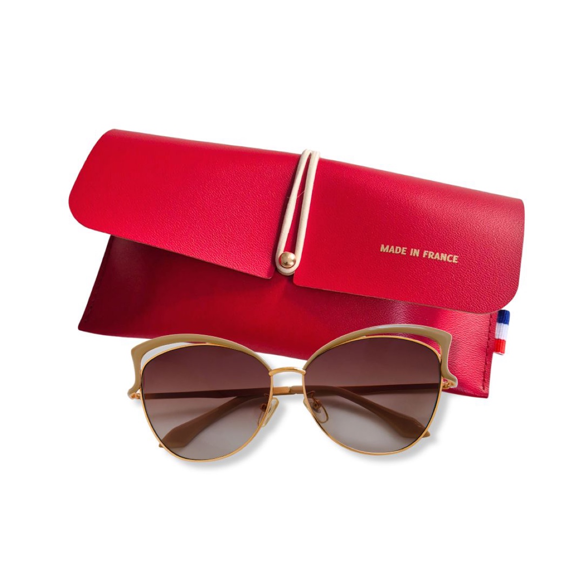 Étui à lunettes personnalisé cuir recyclé Made in France — La Fab Riviera Suméa