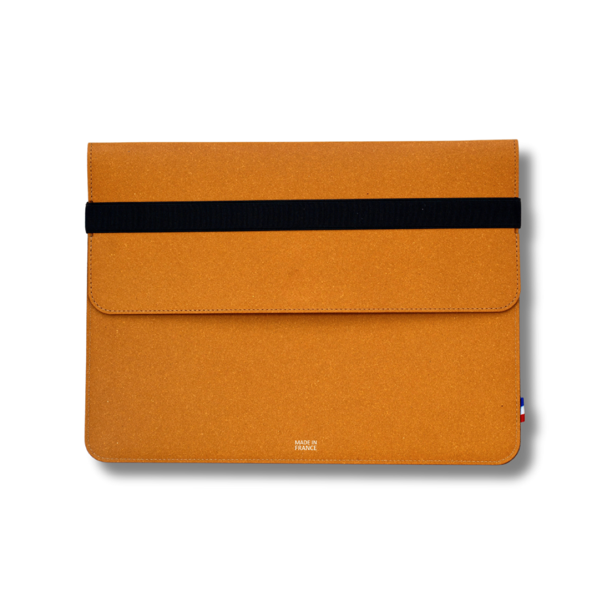 Pochette Ordinateur cuir recyclé bimatière Made in France — La Fab Riviera Suméa